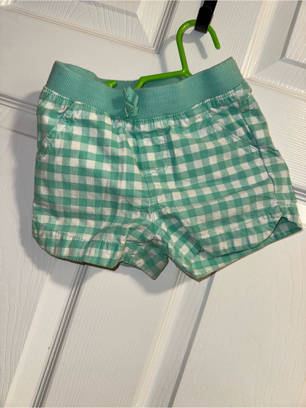 Cherokee Mint Gingham Elastic-Waist Girls' Shorts